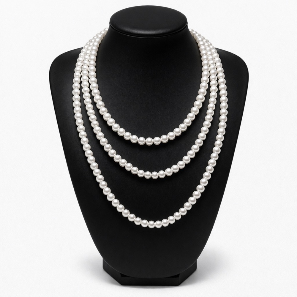 Long AAA Freshwater Pearl Necklace 69” Opera Length 8mm Strand Layered Classic